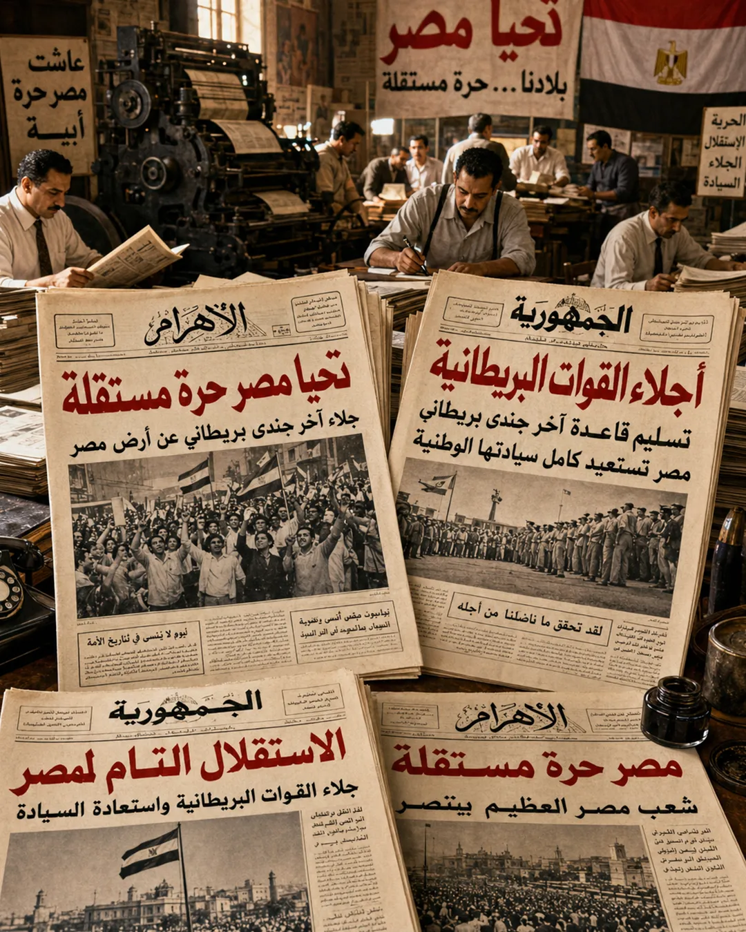 يوم الجلاء وأرشيف الصحافة المصرية لخروج آخر جندي بريطاني