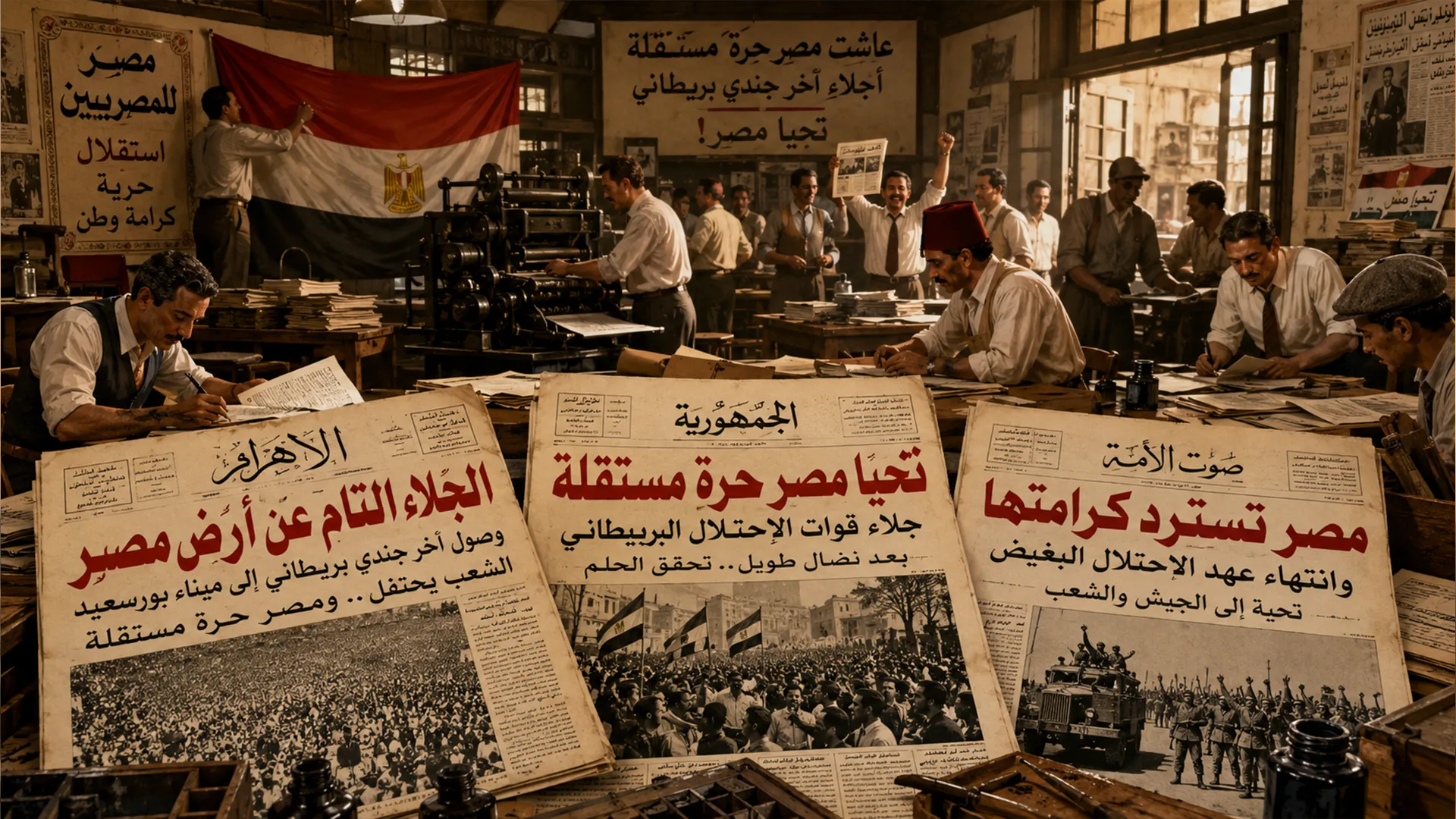 يوم الجلاء وأرشيف الصحافة المصرية لخروج آخر جندي بريطاني