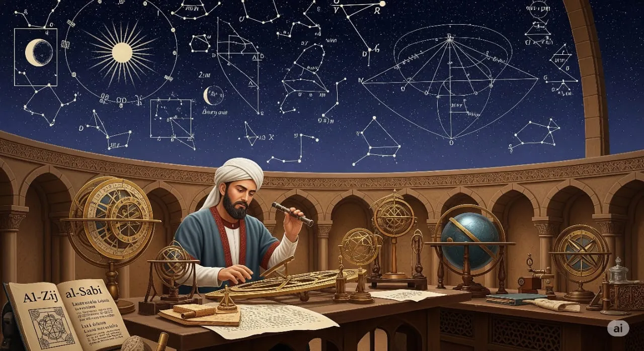 البتاني  رائد المعادلات المثلثية (235  - 317 هـ / 849 – 929م)