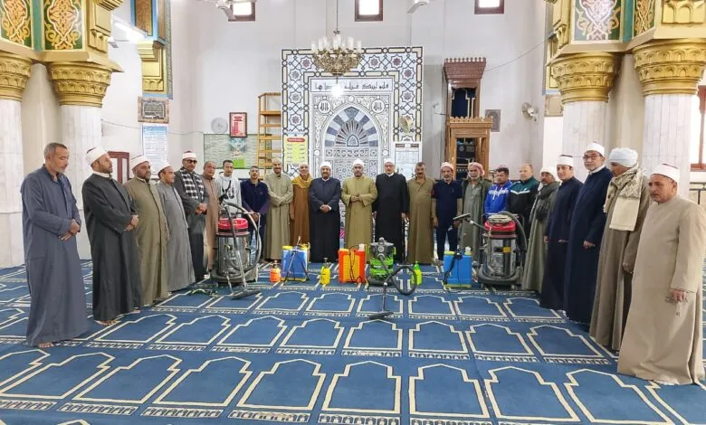 استمرار حملة النظافة بمساجد الجمهورية استعدادًا لاستقبال شهر رمضان المعظم