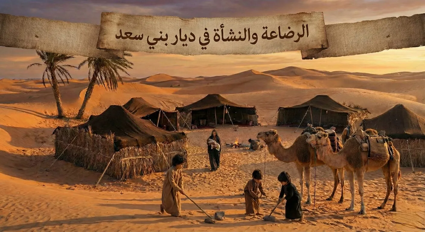 الرضاعة والنشأة في ديار بني سعد: بركة إلهية وتأسيس نبوي