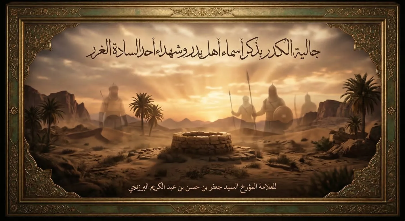 جالية الكدر بذكر أسماء أهل البدر وشهداء أحُد السادة الغرر